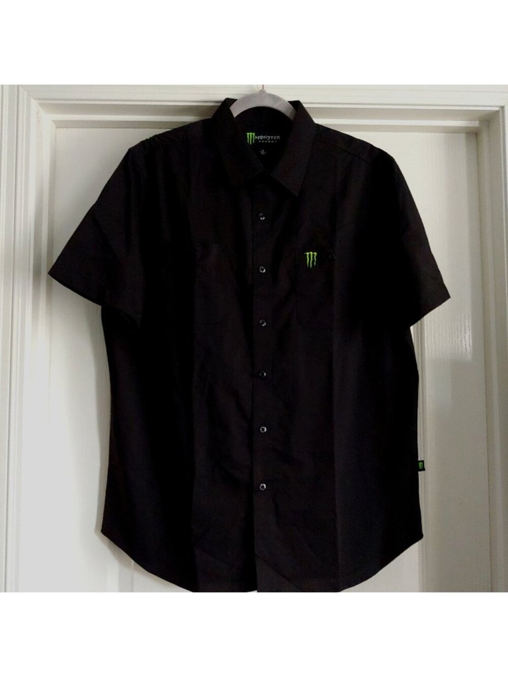 Monster Energy Button Shirt Racing Motocross Grunge Biker XL Logo Skater